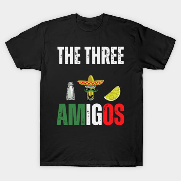 The 3 Three Amigos T-shirt Funny salt, tequila & lime Fiesta T-Shirt by Shopinno Shirts